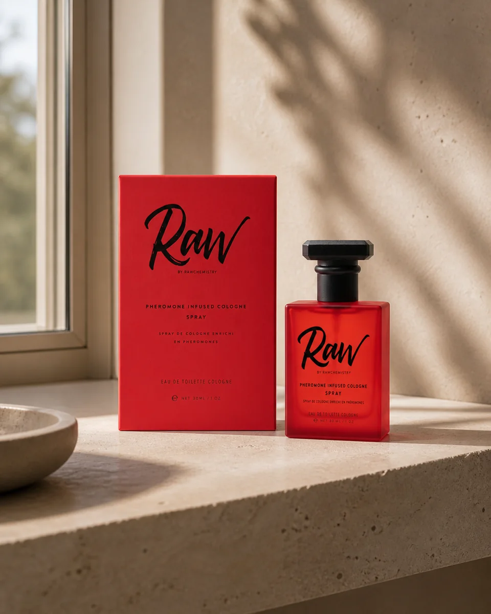 RAW spray and carton on warm stone