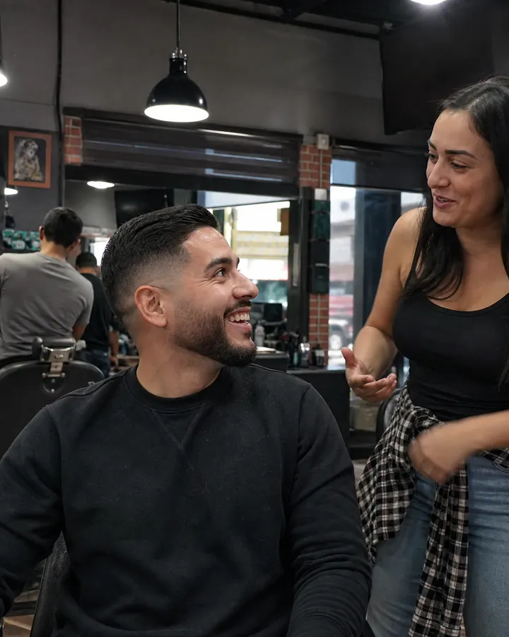 A man in a barber shop